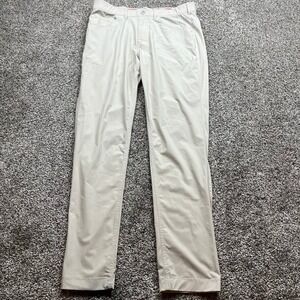 Redvanly Golf Pants Mens M Beige Flat Front Stretch Tech Chino Performance